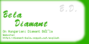 bela diamant business card